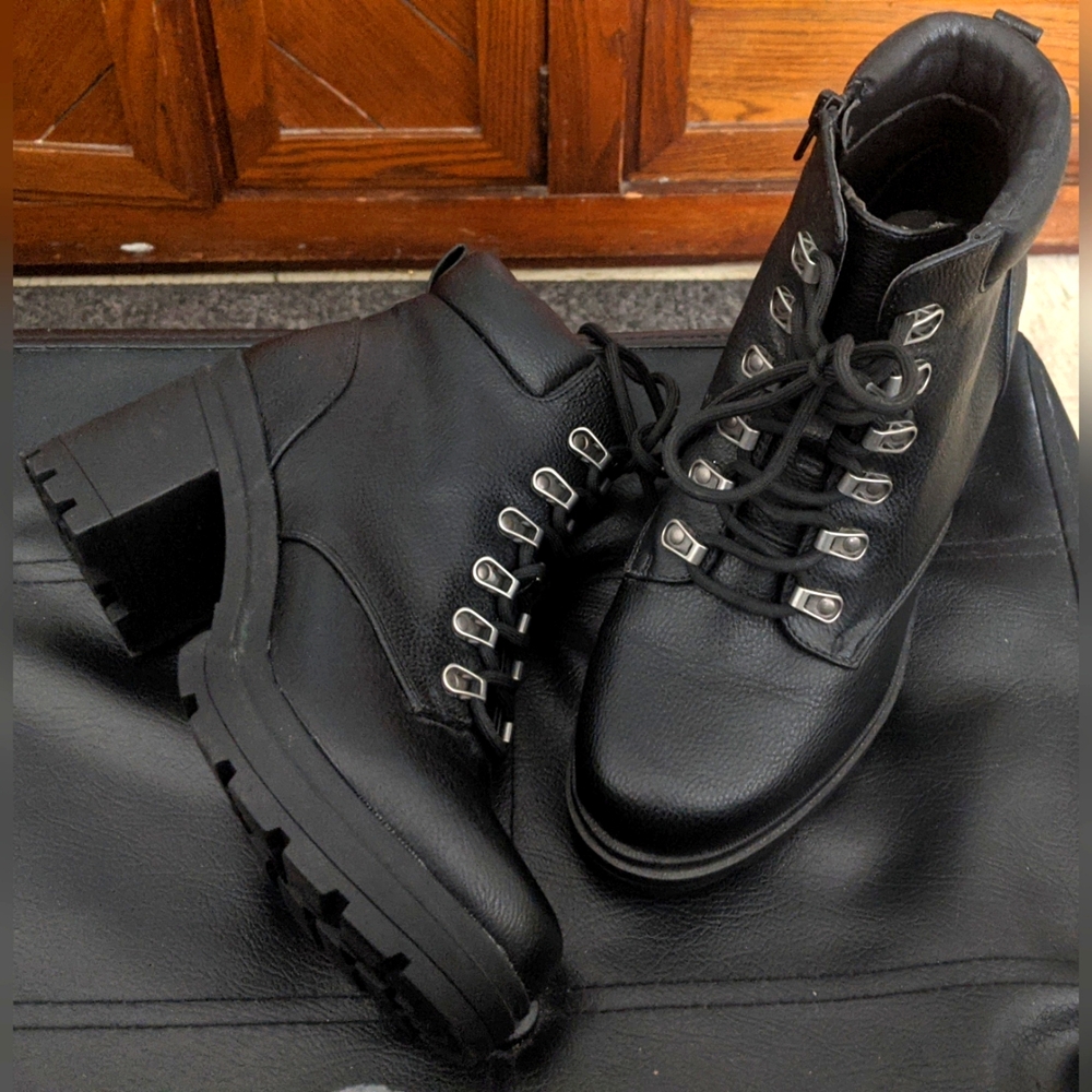 Black Chunky Heel Ankle Boots